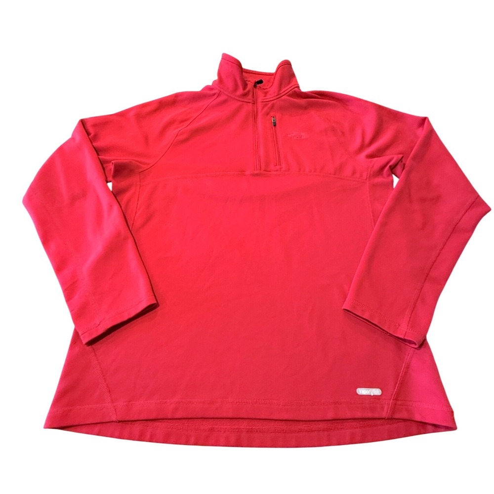 The North Face Mens Red VaporWick Quarter Zip Pullover Training Top Size M